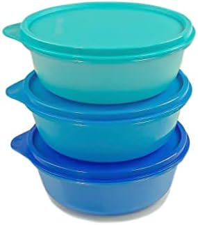 Tupperware Leftover Bowl Set Storage Food Containers (Blue) (Blue)