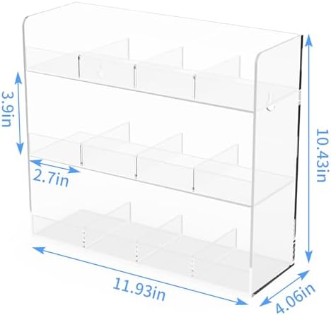 Acrylic Tea Bag Organizer, 3 Layers Tea Bag Holder for Tea Packets, Wall Mount Display Tea Caddy for Countertop or Cabin