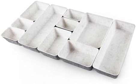 Three by Three Seattle Felt·Like·It! Felt Bins for Office, Crafts, Classroom, Living Room, Bedroom (Cream/Charcoal, 10)