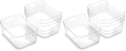 BINO | Plastic Organizer Bins, Small - 8 Pack | The SOHO Collection | Multi-Use Plastic Bin | Pantry & Freezer Organizer
