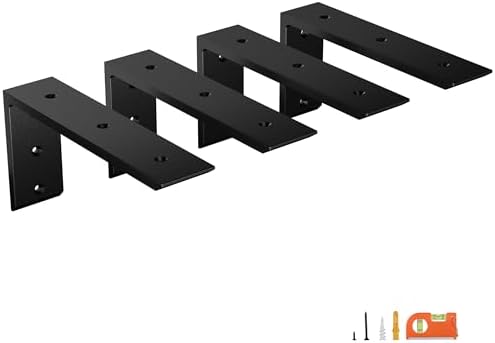 NEODROP 4-Pack 8 Inch Countertop Support Brackets, Heavy Duty L Brackets for Quartz/Wood/Laminate/Granite Countertops | 