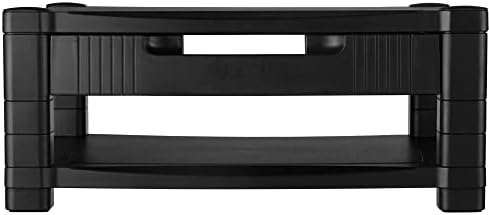 Kantek Two-Level Monitor Stand, 17" X 13.25" X 3.5" To 7", Black, Supports 50 Lbs