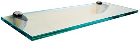 Fab Glass and Mirror 8 X 48 Inch Rectangle Floating Clear Tempered Kit Glass Shelf, 8" X 48",