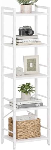Bookshelf, 5-Tier Tall Bookcase for Small Space