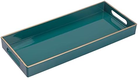 MAONAME Green Bathroom Vanity Tray, Rectange Toilet Tank Trays with Handles