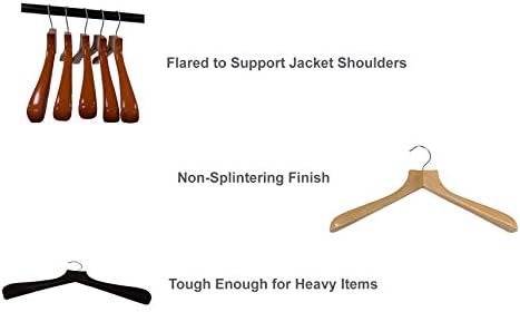 Natural Finish Deluxe Coat Hanger (Set of 5)