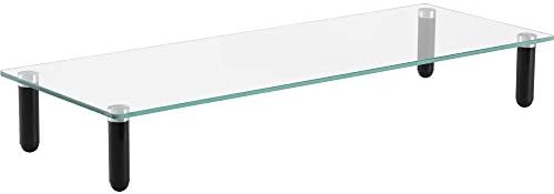Lorell 4-Leg Single Shelf Glass Monitor Stand