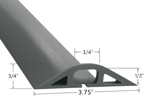 Electriduct D-2 Rubber Duct Cord Cover - 5 Feet Gray Floor Cable Protector