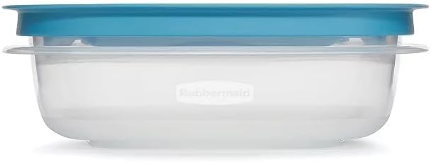 Rubber maid Storage Containers, Easy Find Lids, Teal, 3 cup, Flex & Seal, Leak Proof Lids, Food Storage Set, Clear Meal 