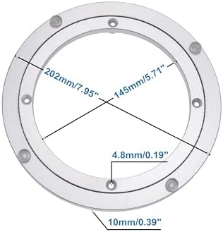 Aluminum Heavy Duty Lazy Susan Rotating Turntable Bearing Swivel Plate Hardware for Dining-Table (8 inch)