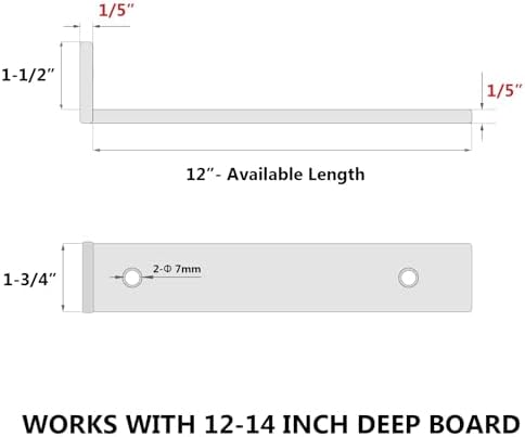 NEODROP 12 Inch Floating Shelf Brackets, Heavy Duty Hidden Bracket for Wall, Mantel, Bookshelves, Black Powder Coated St