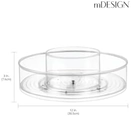 mDesign Plastic Lazy Susan Round Spinning Storage Tray; Rotating 360 Degree Carousel Organizer for Makeup, Cosmetic Orga