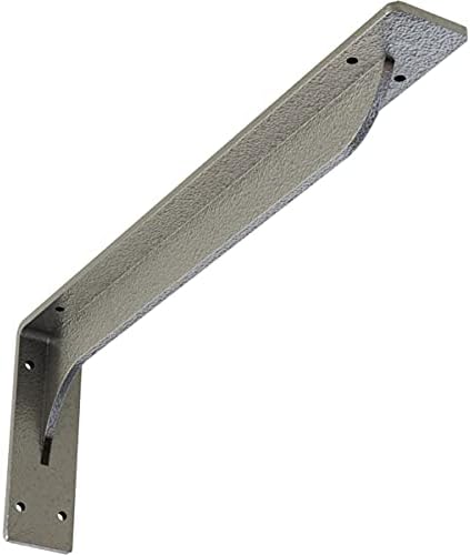 Ekena Millwork BKTM02X18X06EBHSV Steel Bracket Embrey, 2"W x 18"D x 6 1/2"H, Hammered Silver