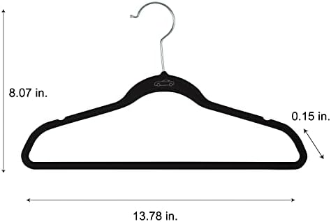 Simplify 100 Pack Kids Velvet Hangers | Slim | Non-Slip Design | Space Saving | Childrens Clothes | Shirts | Pants | Dresses | Baby Nursery | Closet Storage & Organization | Black