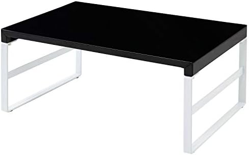 LIHIT LAB Desktop Stand, Sturdy Steel Stand for Laptop/Computer Monitor, 9.8 x 15.4 x 6.3 inches, Black (A7331-24)