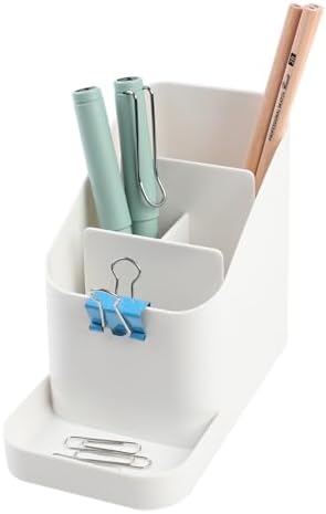 BLUE GINKGO Pen Holder, Desk Organizer, White, Made in Korea