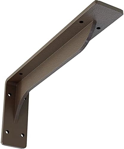 Ekena Millwork BKTM02X12X05EBHBR Steel Bracket Embrey, 2"W x 12"D x 5 1/4"H, Hammered Brown