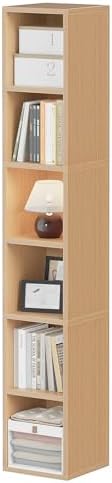 6-Tier Tall Narrow Bookshelf,Slim Bookcase with Open Cubes