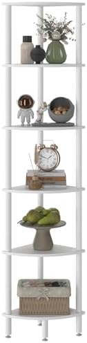 IBUYKE 6 Tier Corner Shelf Stand,Industrial Corner Display Rack WBC011W