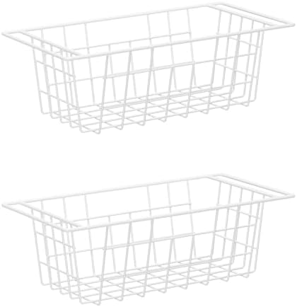 Chest Freezer Bins, Deep Chest Freezer Organizer Basket, Storage Rack Bins Wire Metal Baskets with Hanging Handles 16.5"