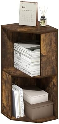 Furinno ECON Corner Shelf, 2-Tier Corner Book Shelf, Standing Storage Shelves, Cube Display Rack, Bookshelf, for Organiz