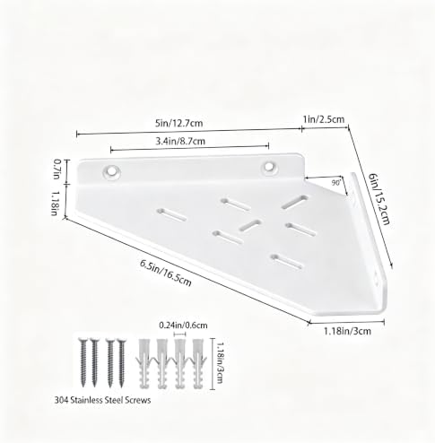 Corner Shelf, 3.0mm Aluminum Alloy Corner Shelf Wall Mounted, for Bathrooms,Offices, Bedrooms,Kitchens,Dorm Rooms and Li