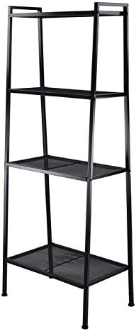 4 Tier Industrial Metal Bookshelf,Modern Ladder Bookcase Storage Organizer,Open Display Storage Rack,Plant Flower Shelve