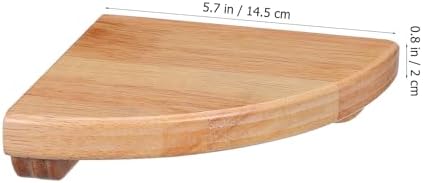 Alipis Natural Solid Wood Corner Shelf Wall Mounted, Dual-Fortified Floating Corner Shelves for Wall Storage, Round End 