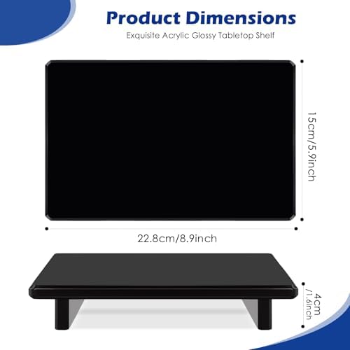 Black Acrylic Bathroom Vanity Tray Countertop Organizer, 9"x5.9"x1.5"