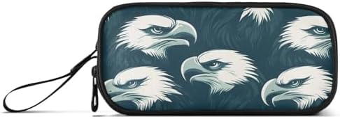 Eagles Head Pencil Case Box Boys Girls Large Pencil Pouch Zipper Compartments Big Capacity Stationery Pen Bag Organizer for Kids Teens Adults School Office