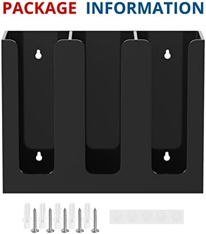 KOTEMON Acrylic Cup and Lid Holder, 3 Compartment, Disposable Coffee Cup Dispenser Cup Storage Organizer, Black