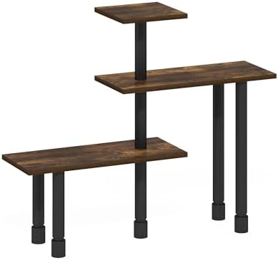 Furinno Turn-N-Tube Kitchen Countertop Organizer, 3-Tier Corner Countertop Organizer Shelf, Corner Shelf, for Kitchen, P