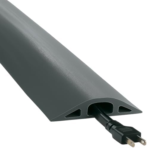 Electriduct D-2 Rubber Duct Cord Cover - Pack of 2X 5 Feet Pieces = 10 Feet Gray Floor Cable Protector
