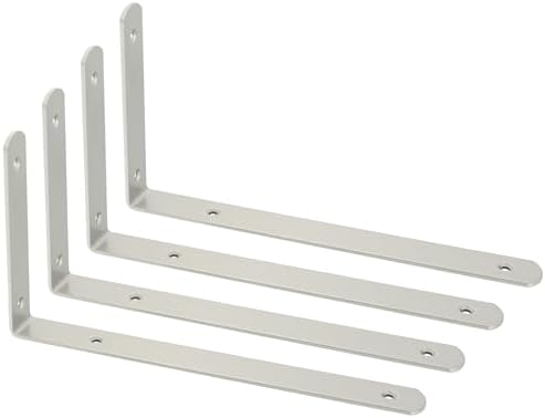 Alise Brushed Shelf Brackets,L Brackets for Shelves,12x6.3x1.2 Inch,4 Pcs