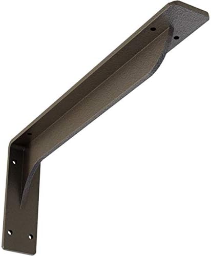 Ekena Millwork BKTM02X16X06EBHDB Steel Bracket Embrey, 2"W x 16"D x 6 1/2"H, Hammered Dark Bronze