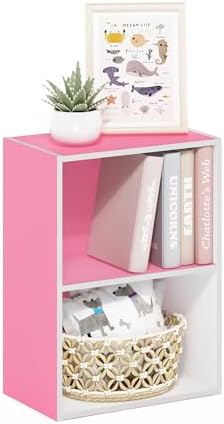 2-Tier Bookcase, Cube Bookshelf, Book Shelf, Cube Storage Organizer with Open Shelves, 9 x 16 x 21, for Living Room, Hom