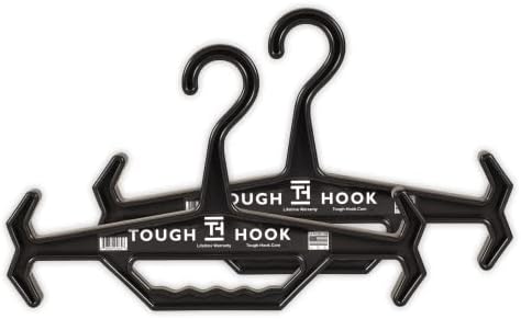 Tough Hook Original Heavy Duty Hangers, USA-Made, Police & Scuba, 2 Black