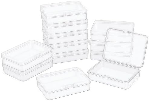 LJY 12 Clear Rectangular Plastic Boxes, 4.5 x 3.3 x 1.1 in for Watch Parts