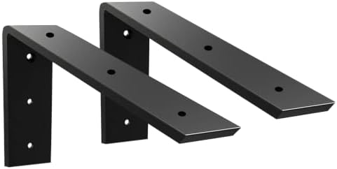 WINKER Countertop Support Bracket 2 Pack Heavy Duty 3/8" Thick Hidden L Shelf Bracket 10" x 6" x 2.5" Metal Corbels for 