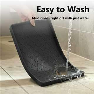 MateeyLife Silicone Mat Waterproof 12"X19", Ideal for Dog and Cat Food Mat, Dog Bowl Mats for Food and Water, Pet Placemat with Lip for Messy Drinkers to Protect Floor, Classic Black