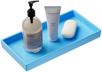 Vanity and Bathroom Tray, 7.7" ABS Countertop Organizer,Waterproof Vanity Tray for Toilet Tank,Perfume,Soap,Keys,Bathroo