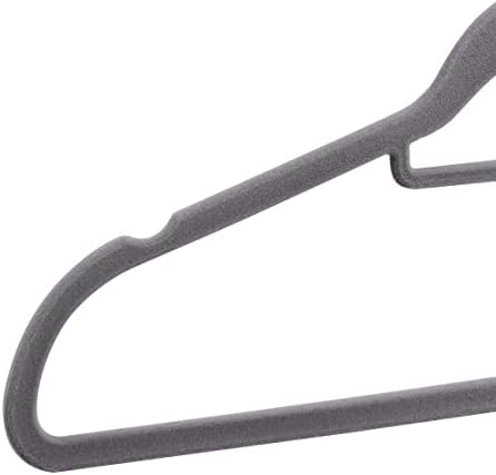 Amazon Basics Space Saving Heavy Duty Non-Slip Velvet Suit Hangers with Horizontal Tie Bar, Sturdy for Clothes Organization and Storage, Dark Gray, 50-Pack