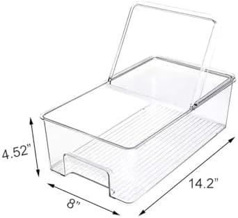 SANNO Freezer Containers Food Storage Containers Fridge Containers Plastic Organization Storage Bin for Fridge, Freezer,