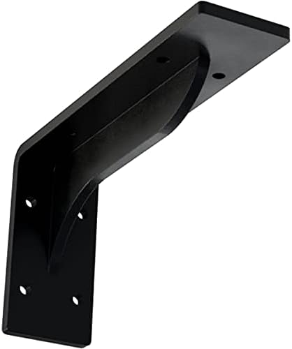 Ekena Millwork BKTM02X08X04EBPBL Steel Bracket Embrey, 2" W x 8" D x 4 1/4" H, Powder Coated Black
