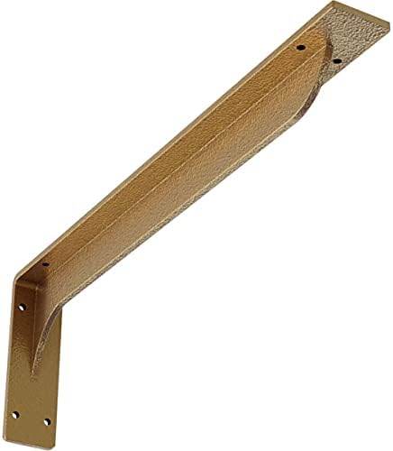 Ekena Millwork BKTM02X20X06EBHGO Steel Bracket Embrey, 2"W x 20"D x 6 1/2"H, Hammered Gold