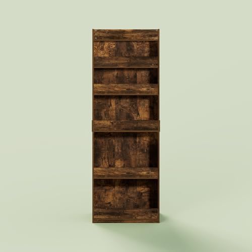 Frei Bookcases, Bookshelf, 71 Inch Tall 5 Tier Display Bookcase, with Adjustable Shelves, for Home Office, Living Room, 