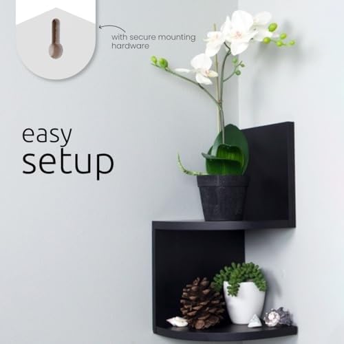 kieragrace Priva Corner Wall Shelf - Set of 2, White, 7.75" x 7.75"