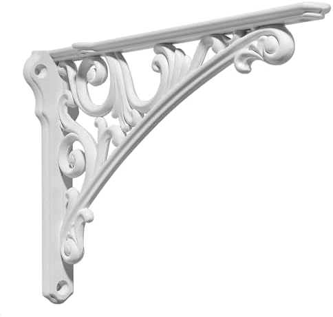 khtumeware Shelf Bracket 12 Inch, Decorative Brackets for Shelving, Heavy Duty Vintage Ornate Shelf Bracket, Hardware In