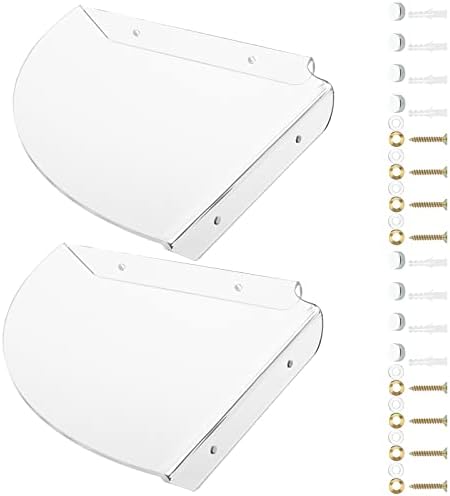 Cosmos 2 Pcs Acrylic Wall Mount Floating Corner Shelves Quarter Round Shower Shelf Hanging Corner Shelves Wall Storage D