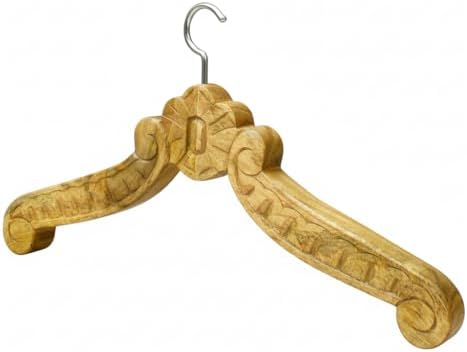Wooden Coat Hanger Handmade Vintage Wooden Suit Jacket Clothes Hanger for Groom & Bridal Wedding Dress Non Slip Smooth Finish Swivel Hook Bridal Shower Party Favor Gift Ideas (18 Inch)